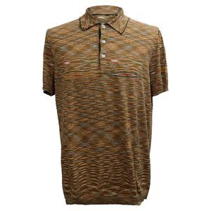 Missoni Slub Short Sleeve Polo Shirt in Multicolor Cotton